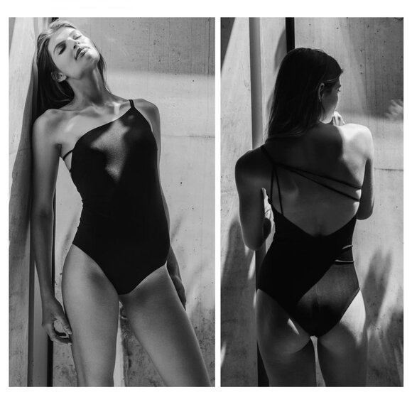 MORE NOIR Helene one piece swimsuit NWT sz L - Picture 2 of 9